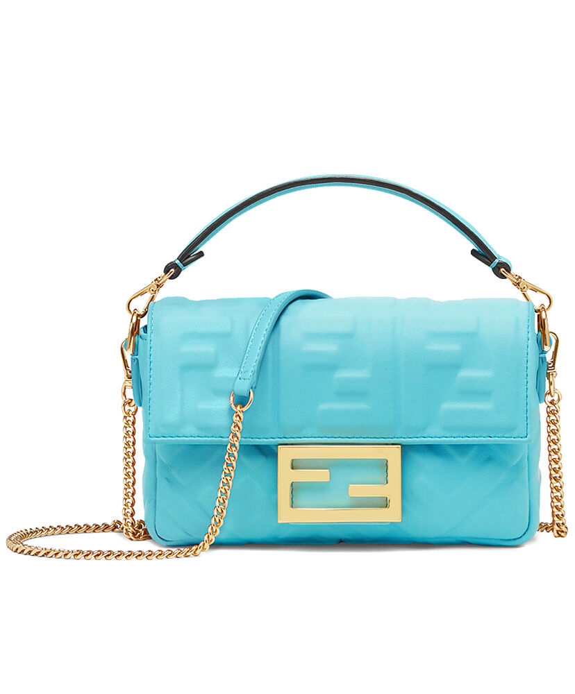 Fendi Mini Baguette Leather Bag 8BS017 Blue